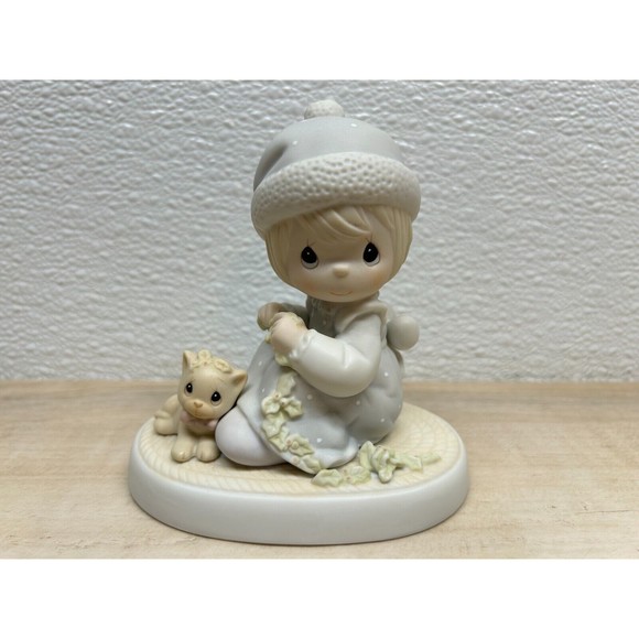 Enesco Other - 1988 Enesco Precious Moments Meowie Christmas Porcelain Figurine By Sam Butcher